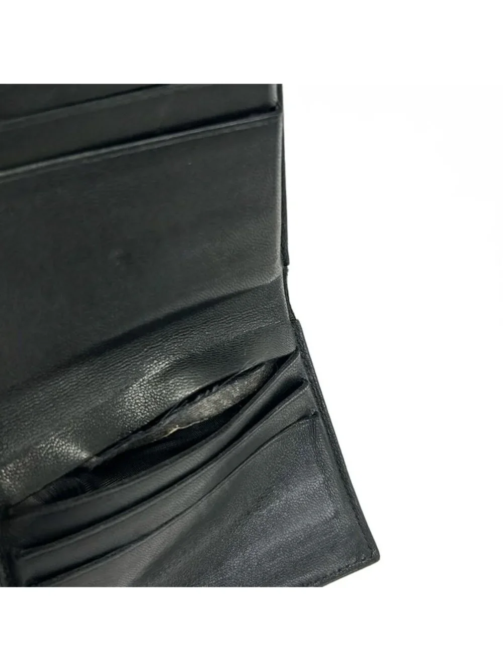 Chanel Hook Wallet Quilted Black Silver Lambskin